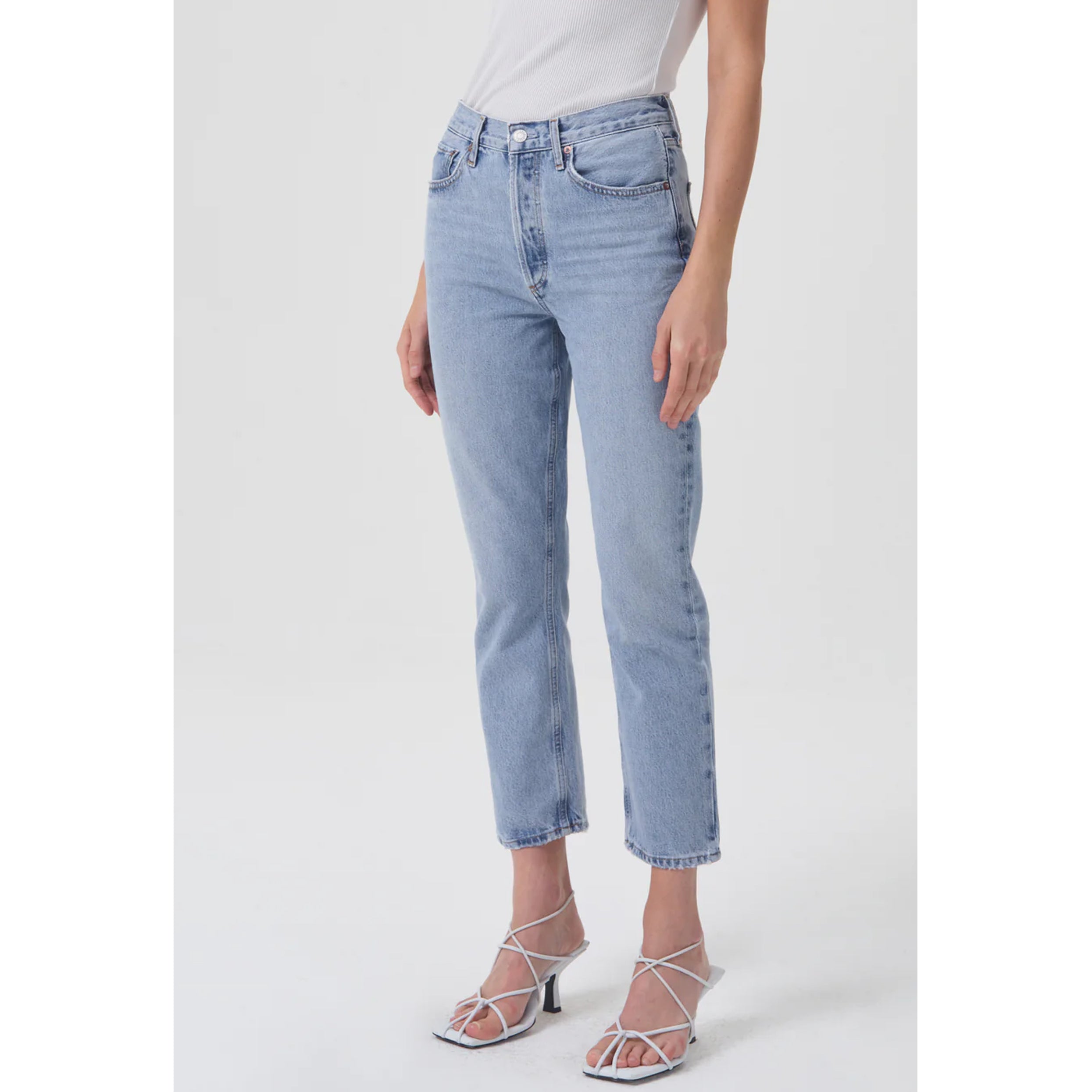 AGOLDE Denim Riley High Rise Straight Crop in Dimension