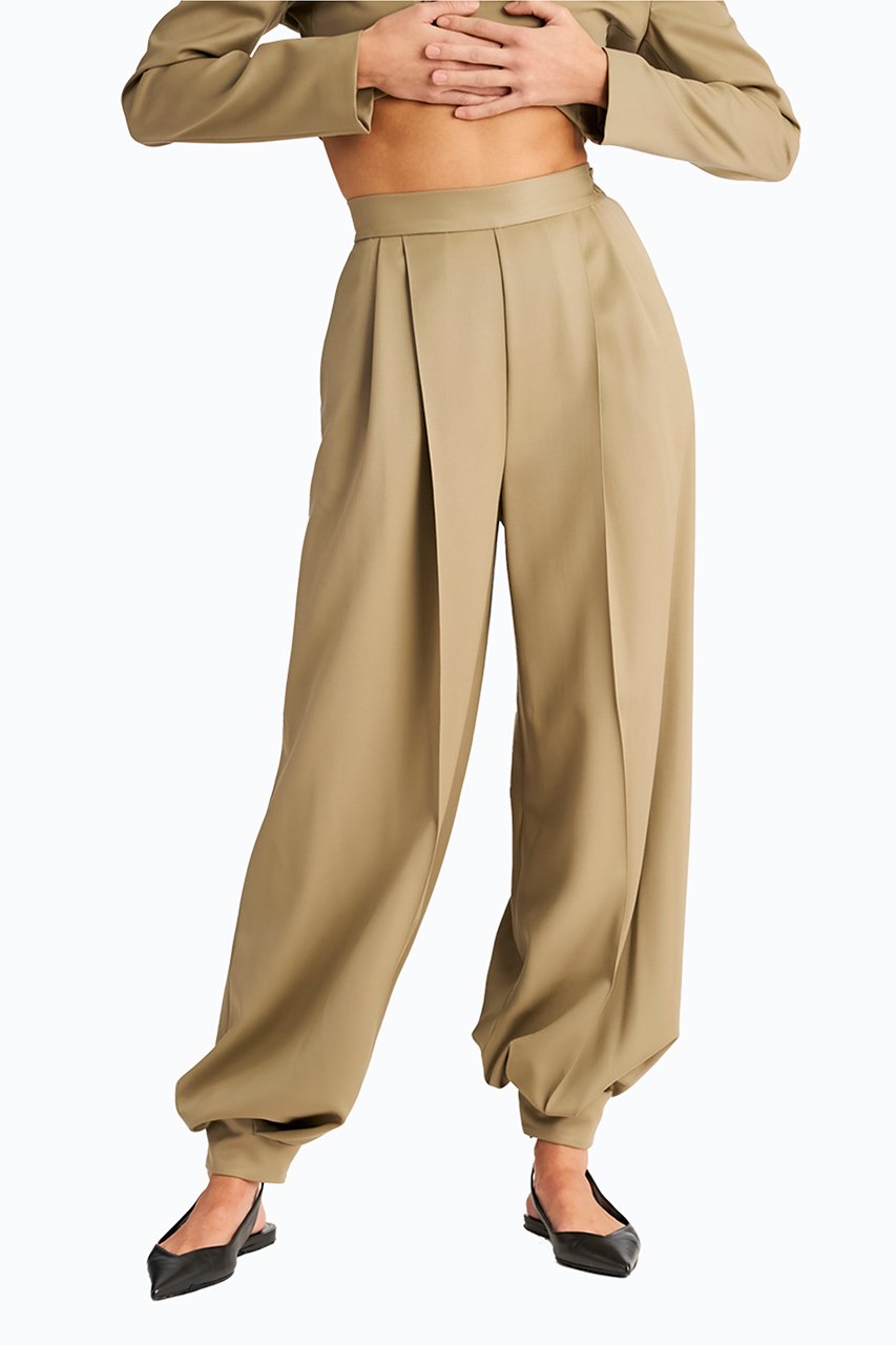 Prague solid belted tapered pants – BALBOA STORE