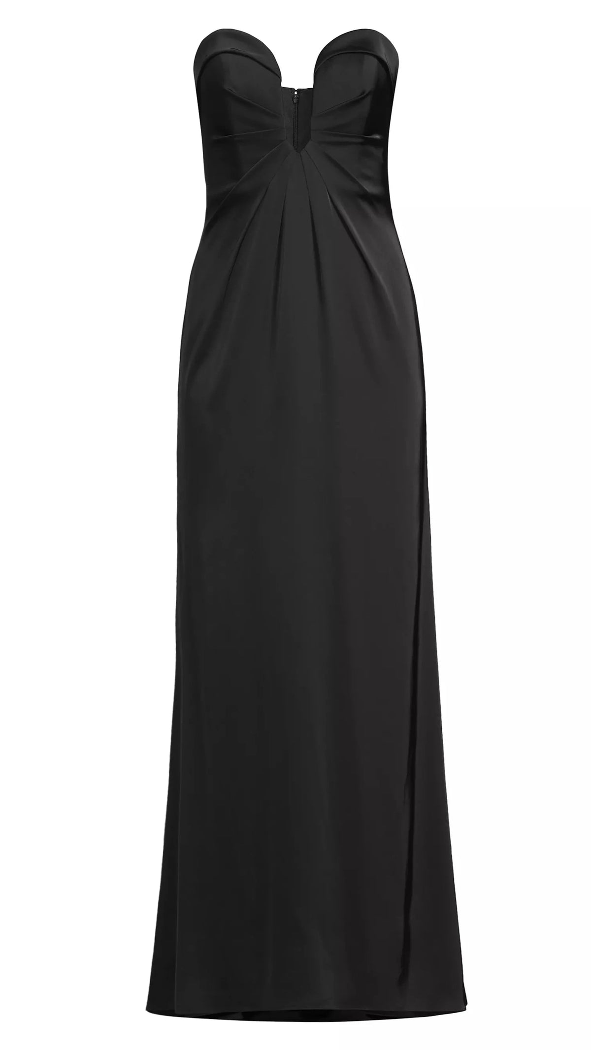 Liv Foster Satin Strapless Gown in Black