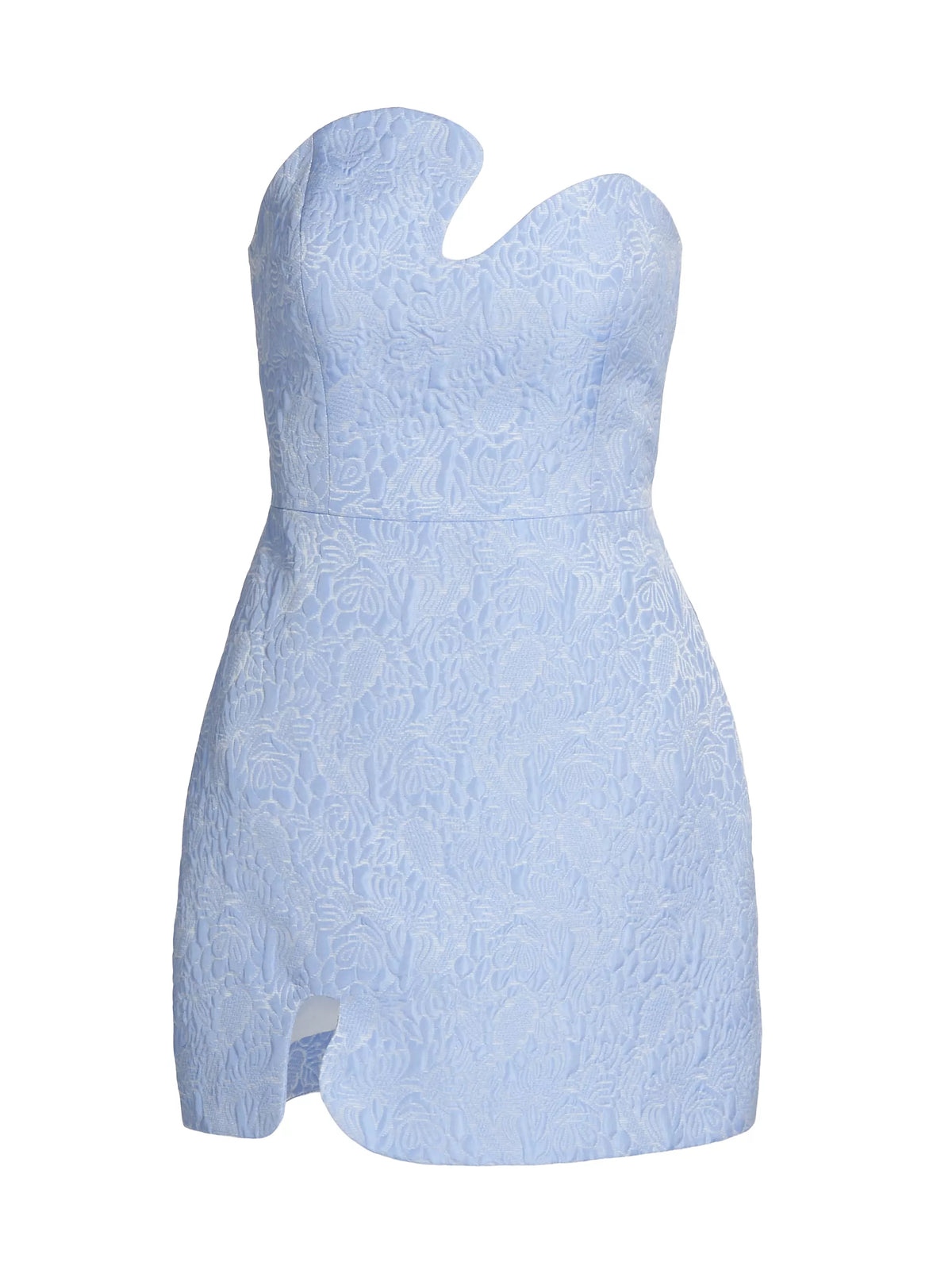 Amanda Uprichard Puzzle Strapless Mini Dress in Powder Blue