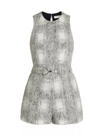 Amanda Uprichard Hazel Wool Belted Romper in Manderlay Wool