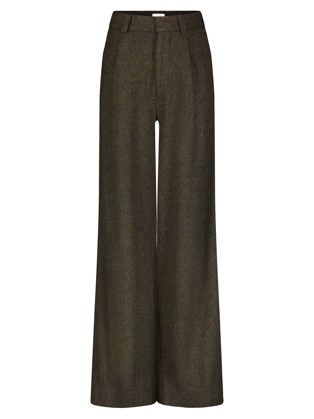 DL1961 Denim Hepburn Wide Leg High Rise Pleated 32" Pant in Evergreen