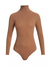 Commando Ballet Mock Neck Long Sleeve Bodysuit in Cocoa