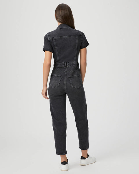 Paige Denim Alexis Cargo Jumpsuit in Dark Asphalt