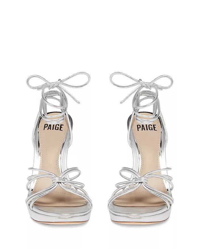 WMNS Tie Front Clear Ankle Strap Sandals - Clear Vinyl Toe Strap / High  Stiletto Heel / Black