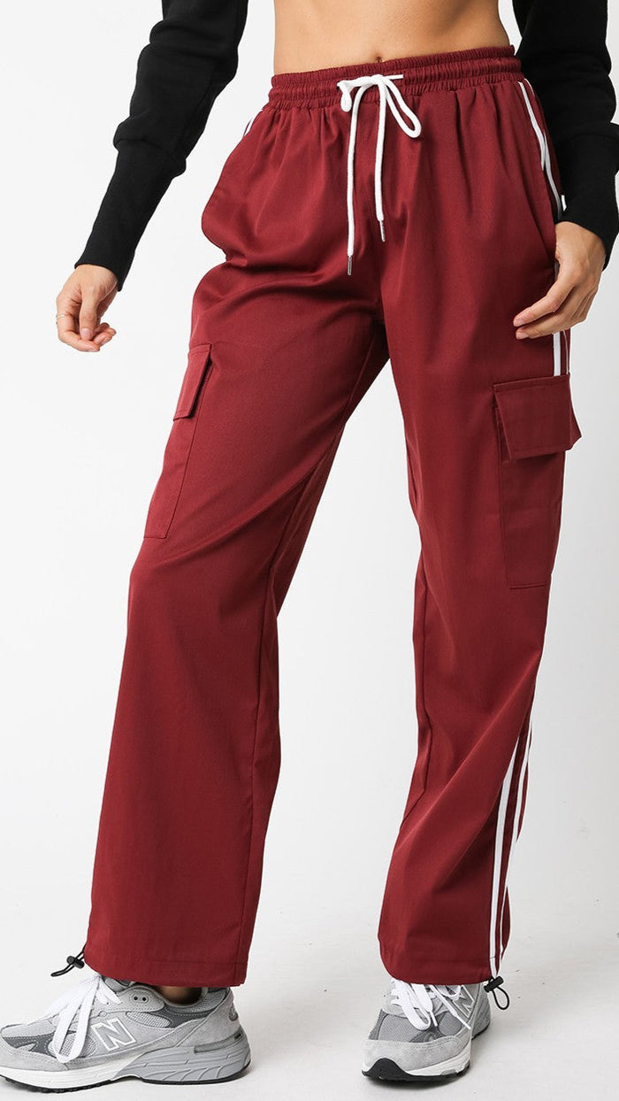 Olivaceous Track Pant in Burgundy