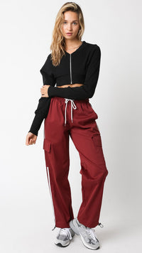 Olivaceous Track Pant in Burgundy