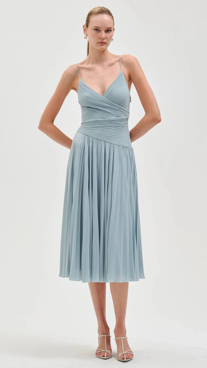 Ronny Kobo Tay Pleated Dress in Glacier