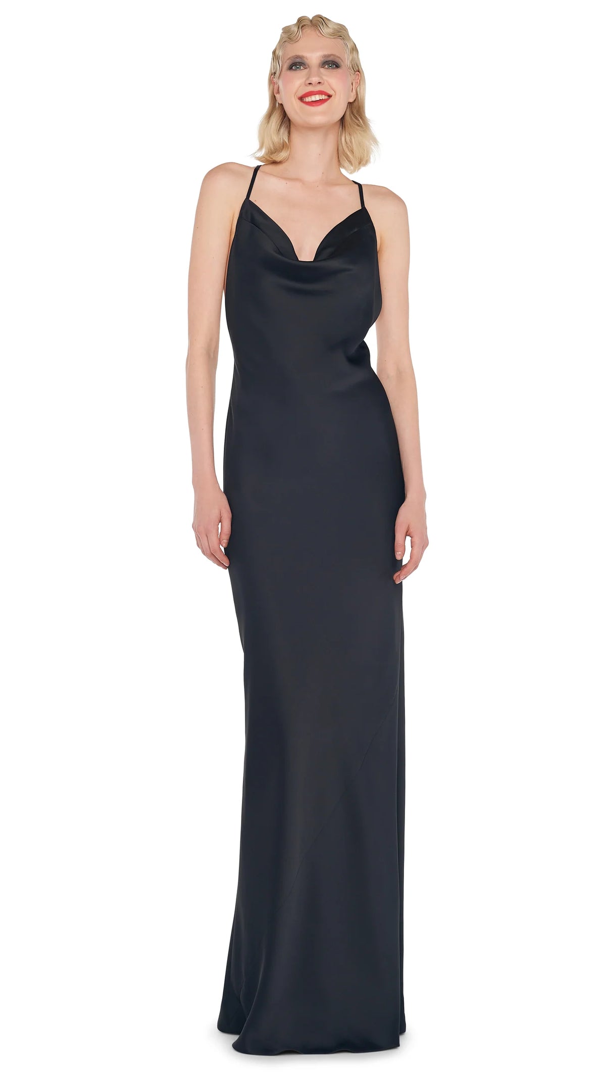 Norma Kamali Criss Cross Back Bias Gown in Black *CALL TO ORDER*