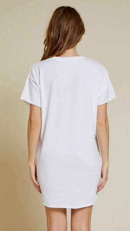 Nation LTD Rowan Short Sleeve Dress in White