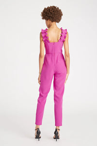 Amur Jaylee Ruffle Strap Jumpsuit in Chablis Berry