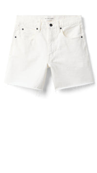 SLVRLAKE Denim Sienna Relaxed High Rise Cut Off Short in Off White