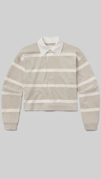 Citizens of Humanity Aris Rugby Collared Long Sleeve in Sandatlas