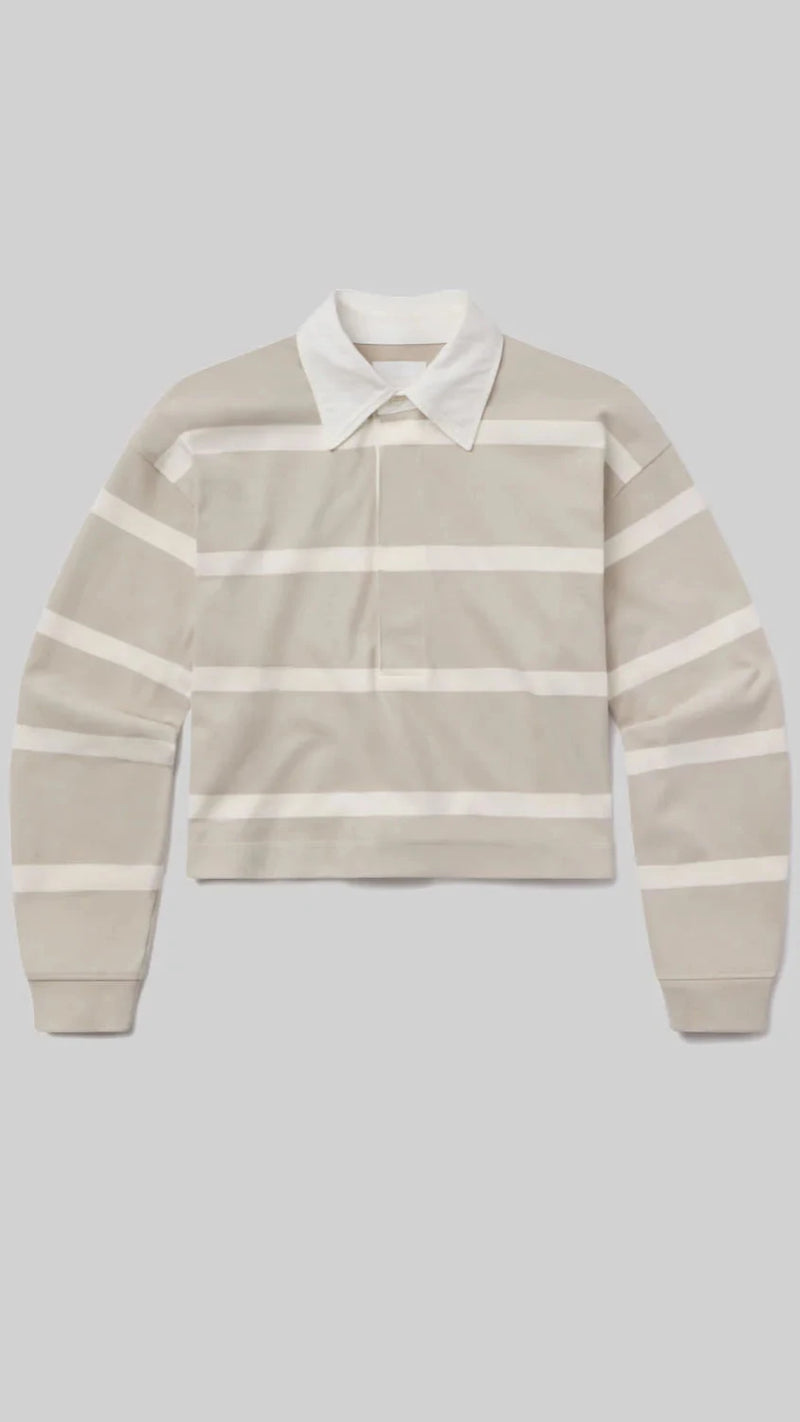 Citizens of Humanity Aris Rugby Collared Long Sleeve in Sandatlas