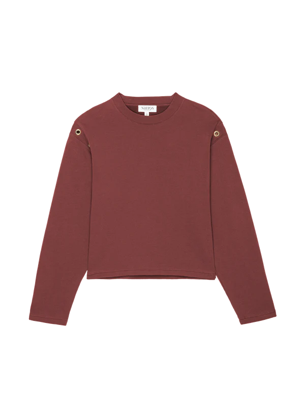 Nation LTD Arlem Grommet Sweatshirt in Brunette