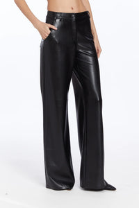 Amanda Uprichard Lennon Faux Leather Pant in Black