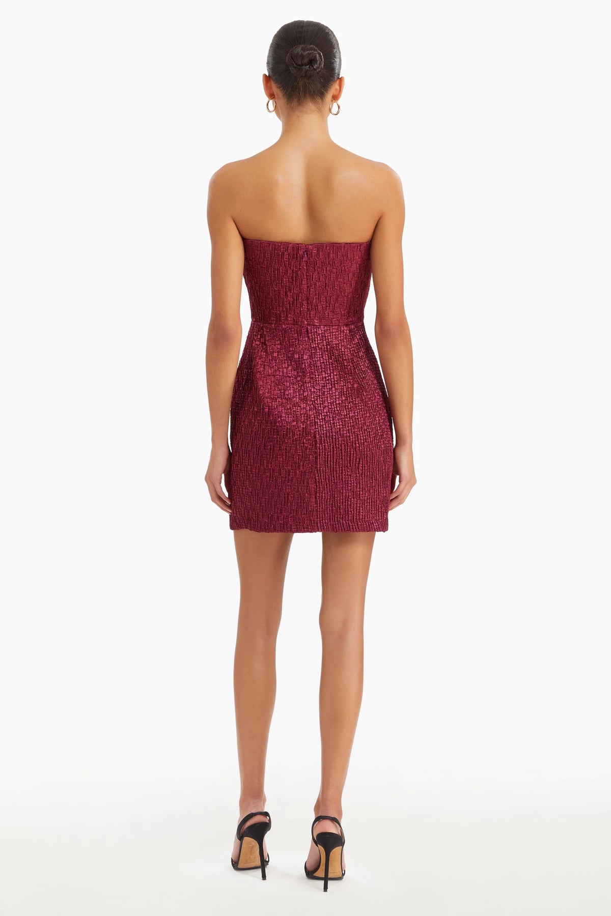 Amanda Uprichard Arely Strapless Mini Dress in Burgundy