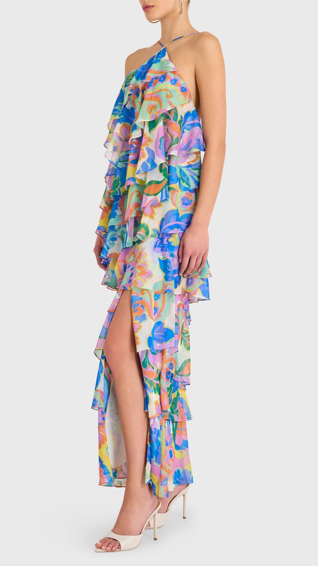 Amanda Uprichard Posie Ruffle Maxi Dress in Fleetwood Print