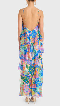 Amanda Uprichard Posie Ruffle Maxi Dress in Fleetwood Print