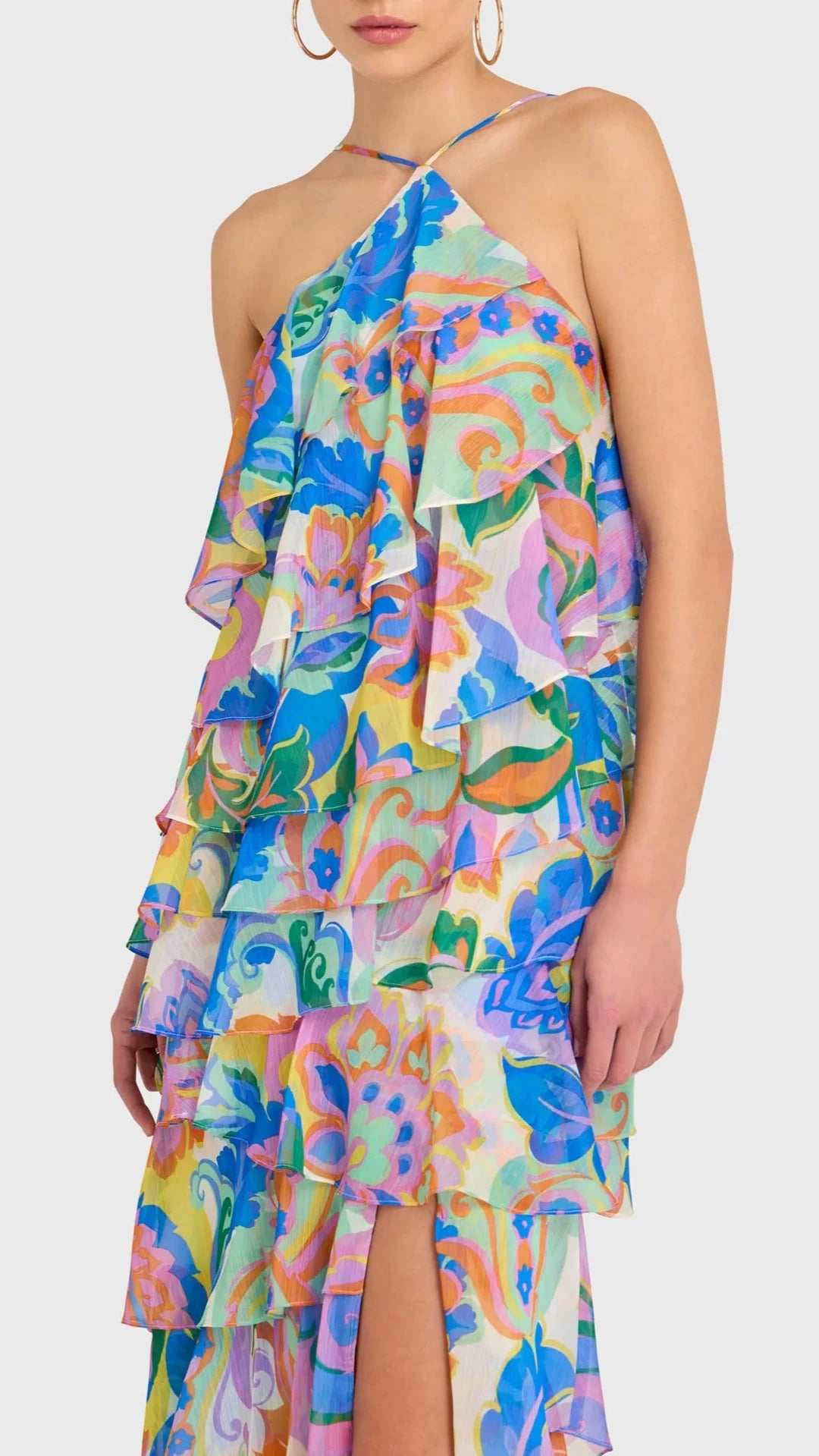 Amanda Uprichard Posie Ruffle Maxi Dress in Fleetwood Print