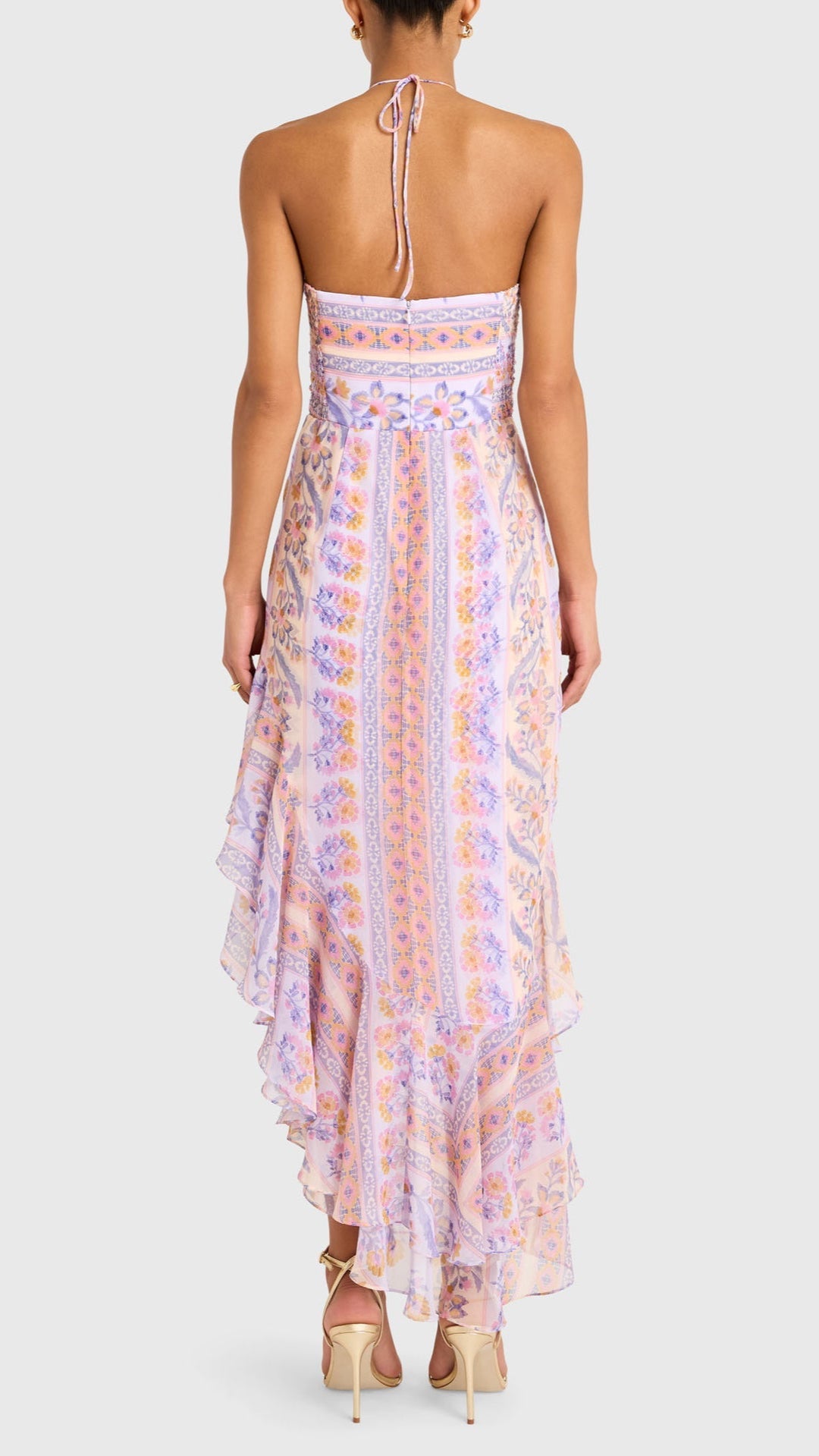 Amanda Uprichard Estrada Halter Maxi Dress in Calabria Print