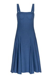 Misa Cherish Dress in Blue Linen