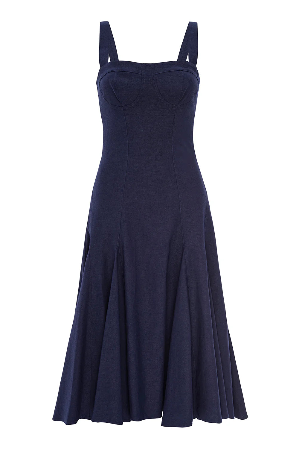 Misa Cherish Dress in Navy Linen