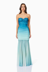 Elliatt Brielle Strapless Gown in Ombre Mint