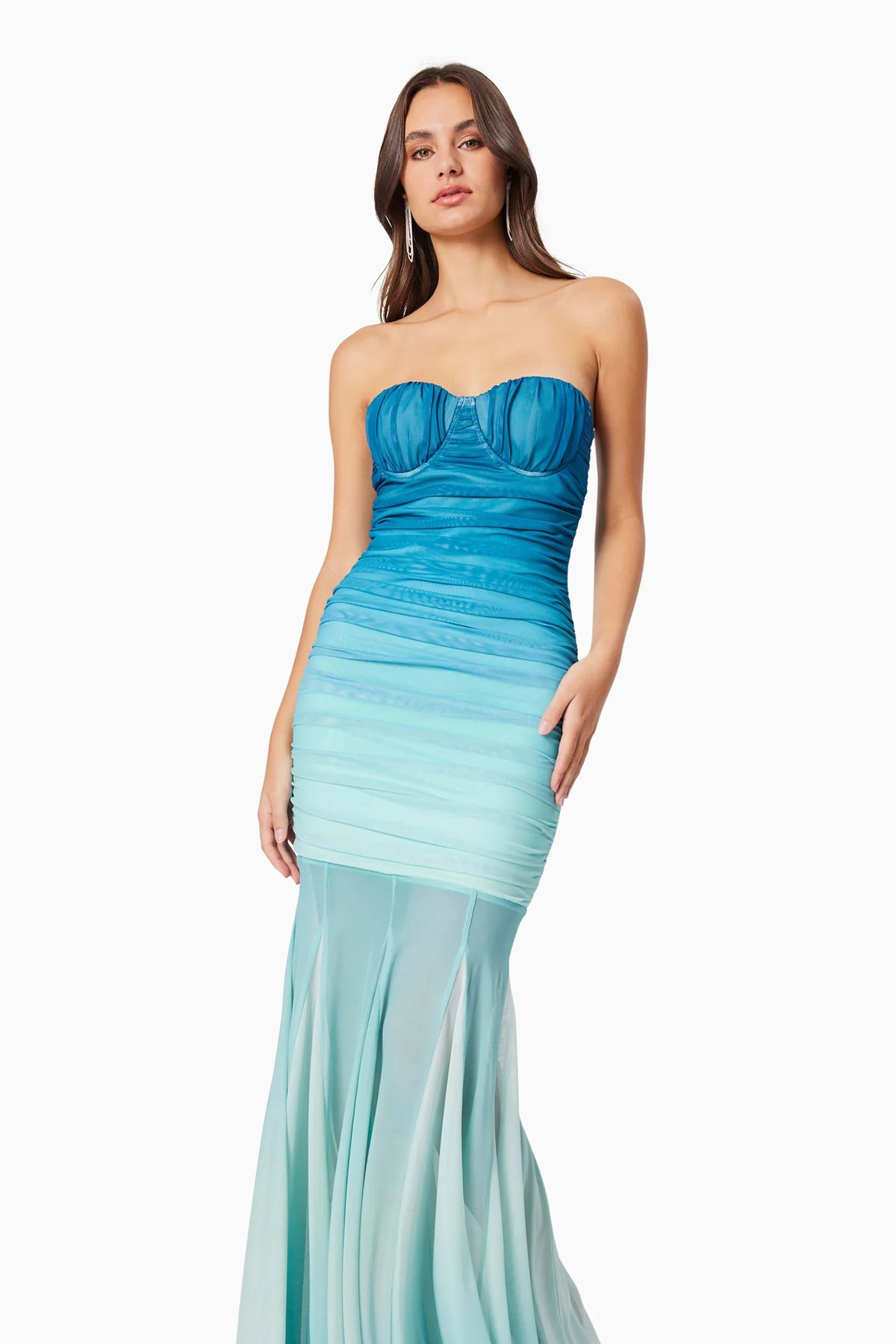 Elliatt Brielle Strapless Gown in Ombre Mint