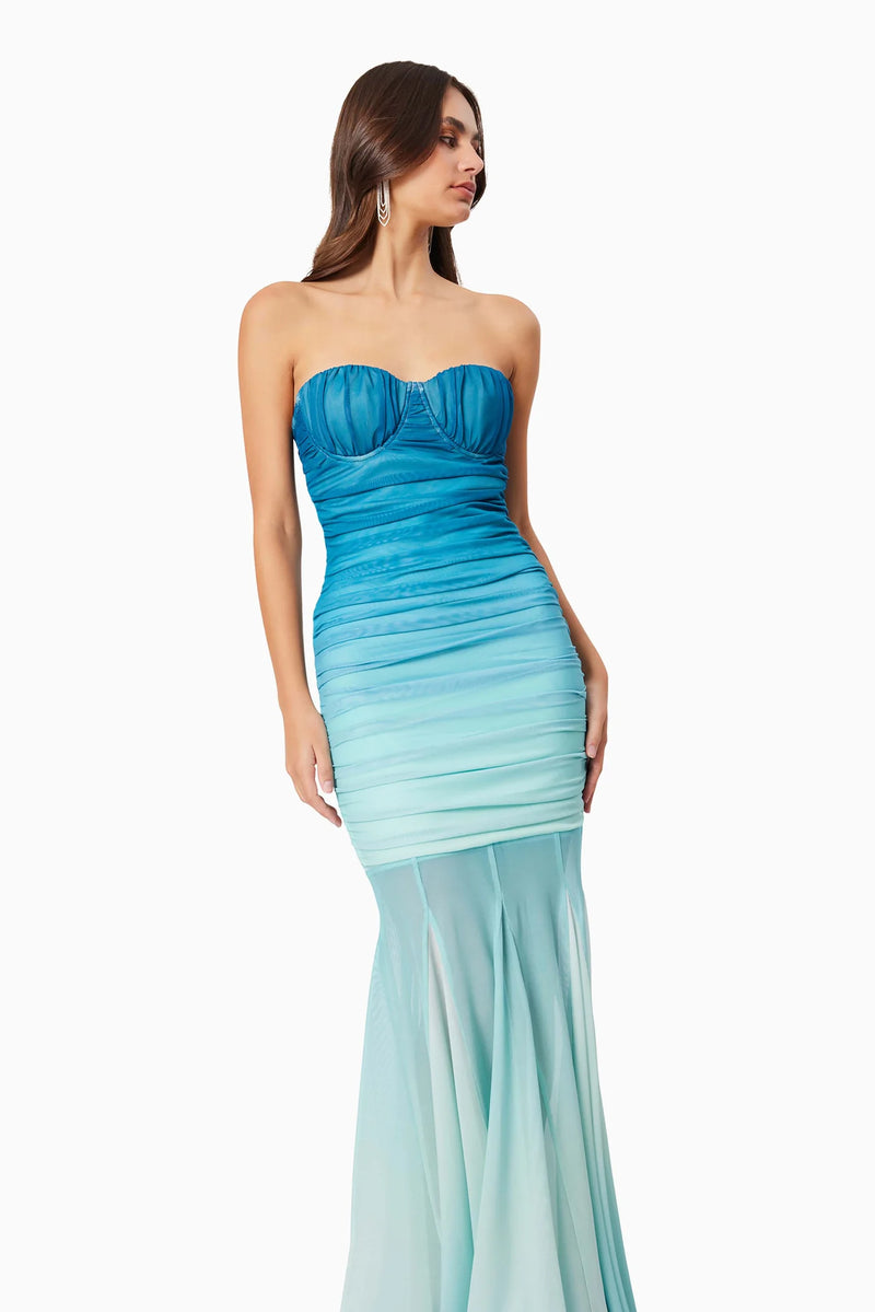 Elliatt Brielle Strapless Gown in Ombre Mint