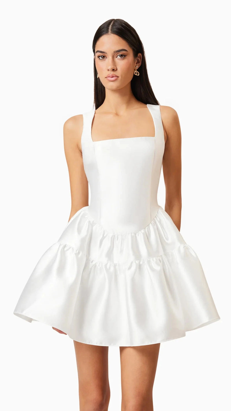 Elliatt Oleander Fit and Flare Mini Dress in Ivory