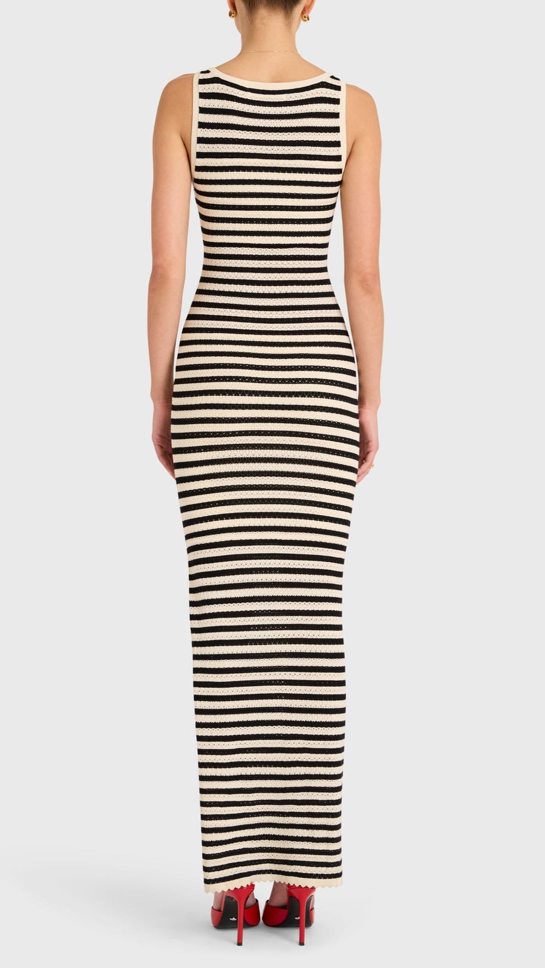 Amanda Uprichard Seine Knit Maxi Dress in Black/Cream