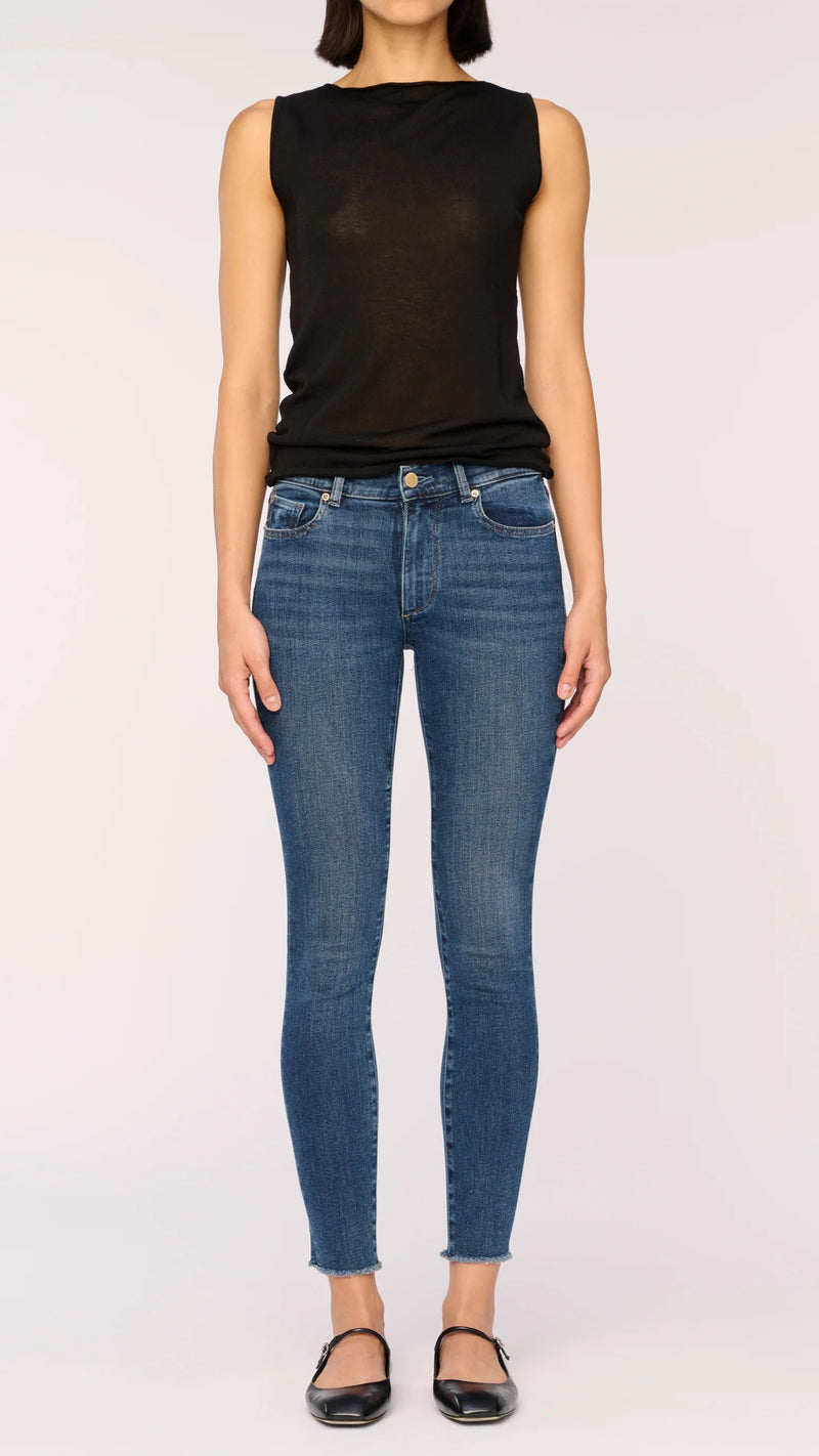 DL1961 Florence Skinny Mid Rise Ankle Jean in Light Seacliff