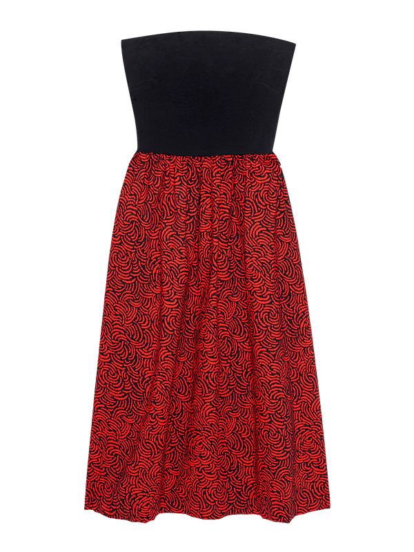 Nation LTD Gabbriette Strapless Dress in Abstract Swirl