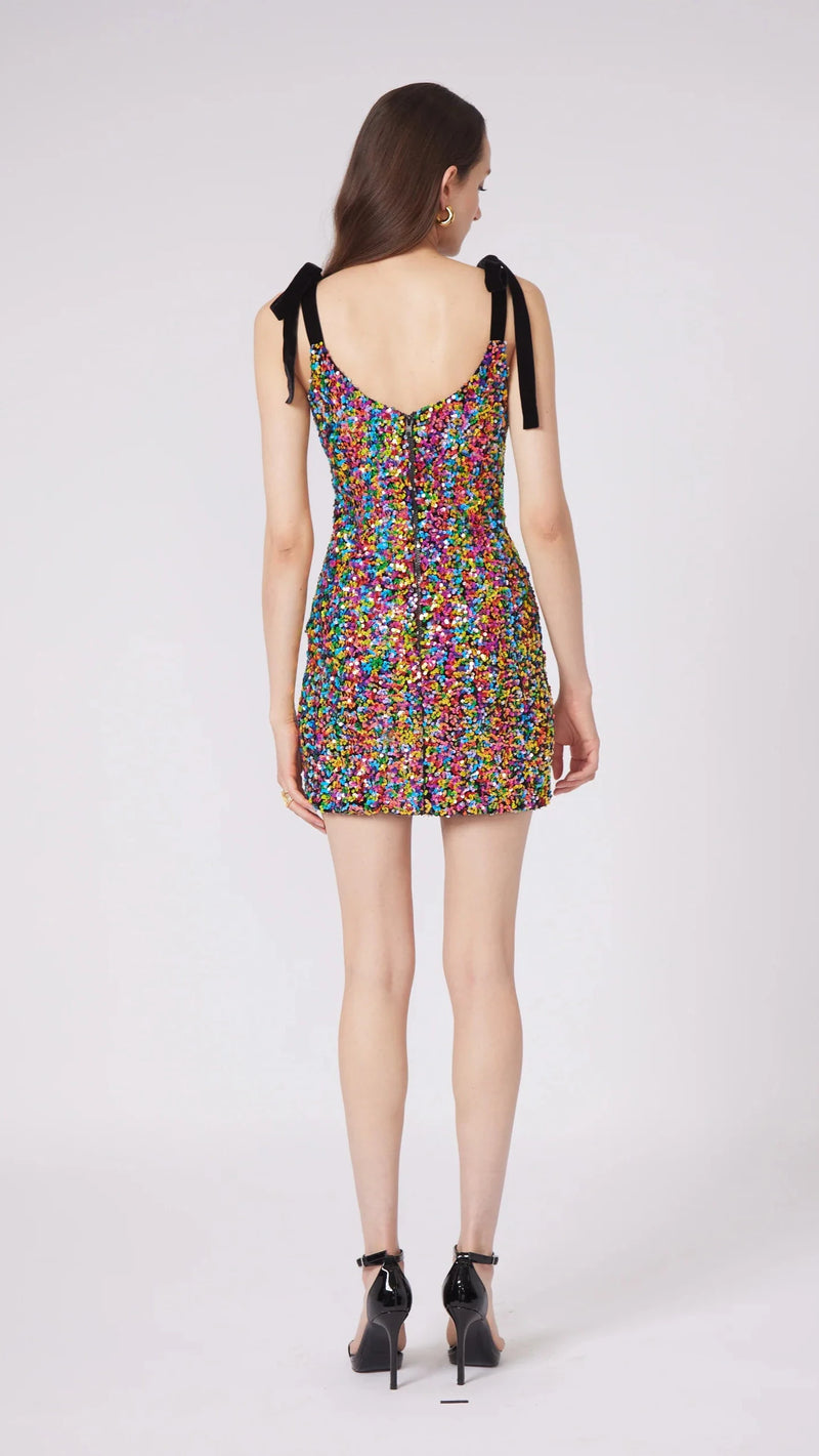 Gilner Farrar Tatum Sequin Mini Dress in Rainbow