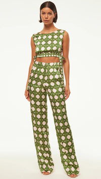 Misa Olena Tile Print Crop Top in Rattile