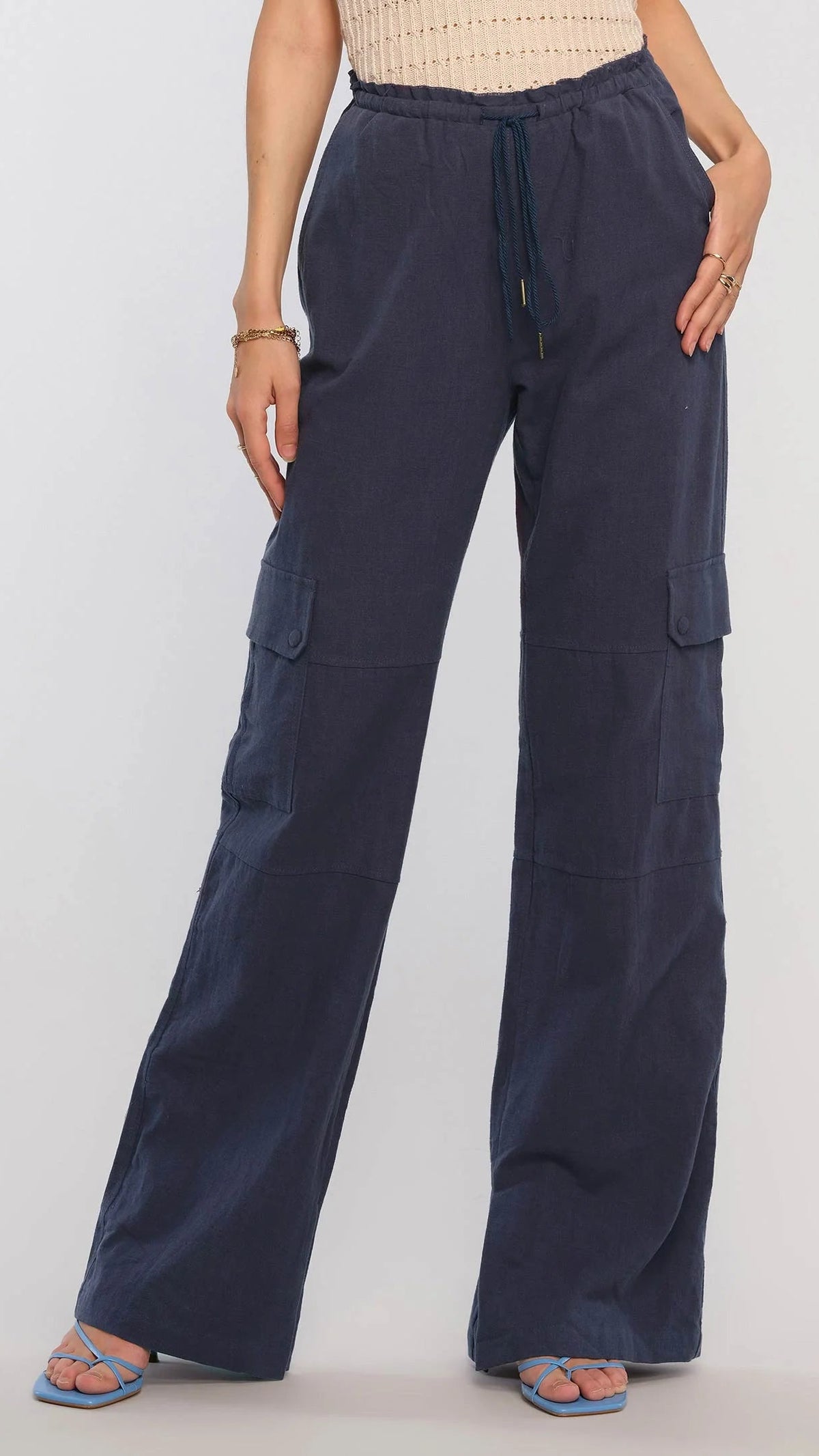 Heartloom Valentine Cargo Easy Pants in Indigo