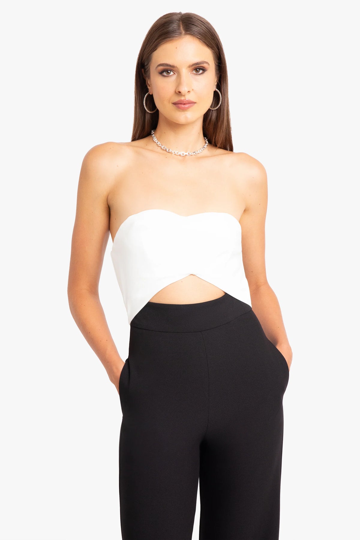 Black Halo Jada Color Block Jumpsuit in Black Pearl