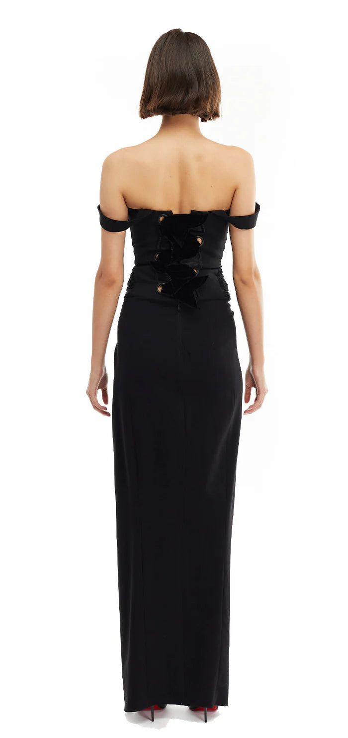 Mother of All Olive Corset Gown in Black