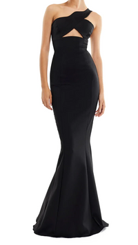 Mother of All Sabine One Shoulder Gown in Black