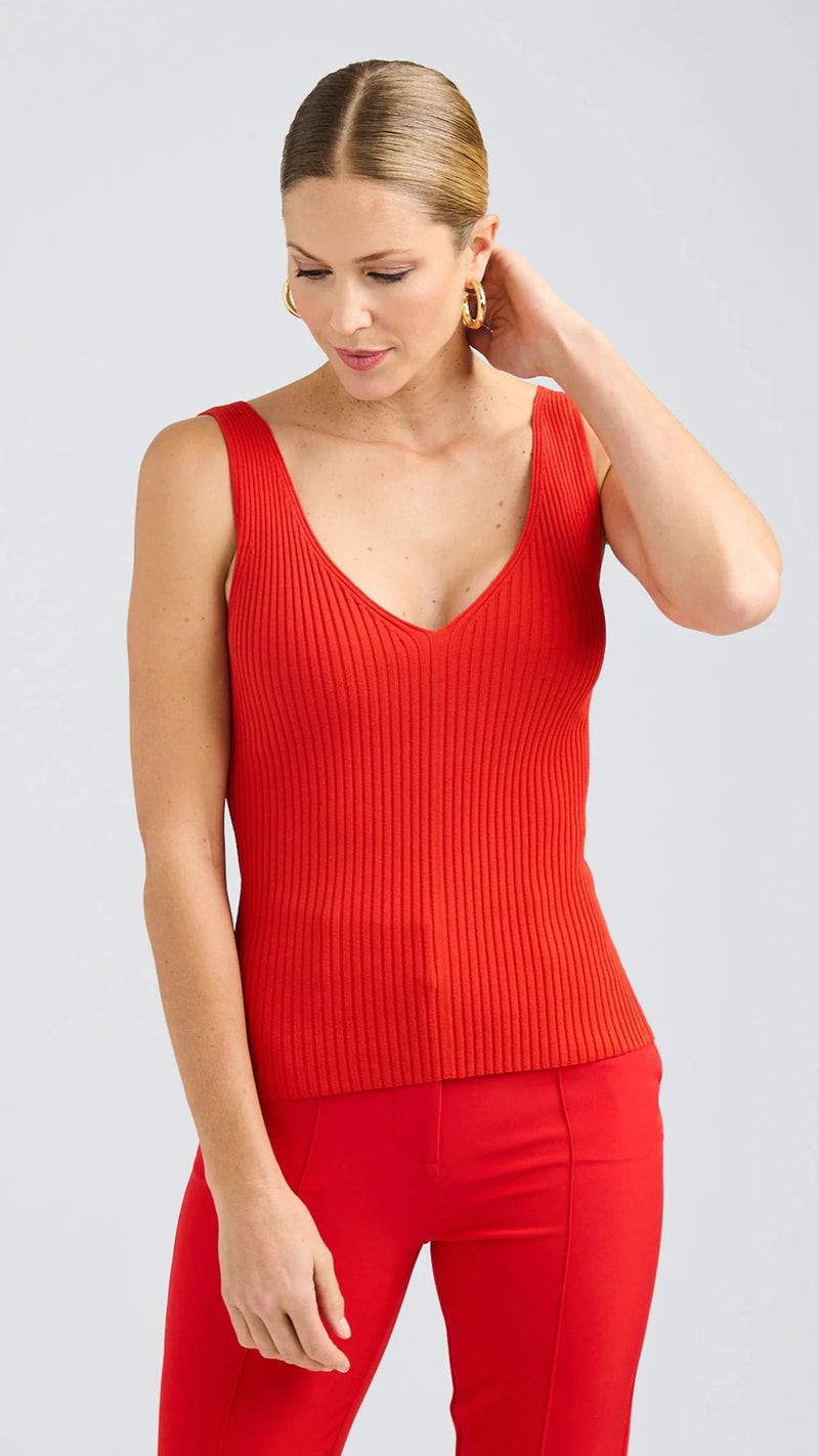 Generation Love Andie Ribbed Sweater Tank in Flame