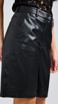 Generation Love Katina Faux Leather Bermuda Shorts in Black