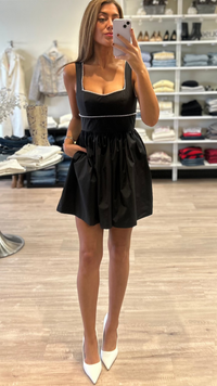 Amanda Uprichard Basilia Pearl Mini Dress in Black