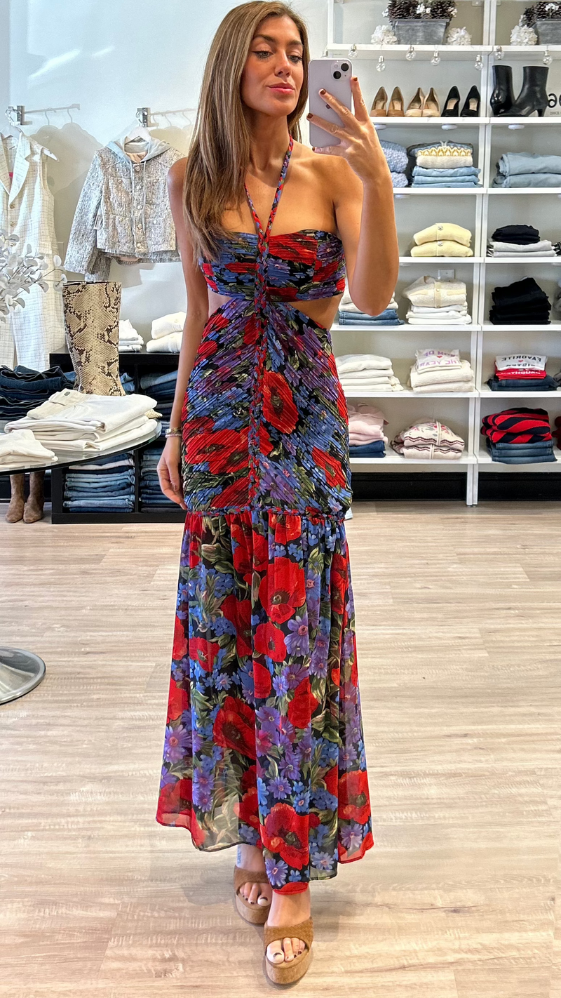 Elliatt Thea Floral Maxi Dress in Red