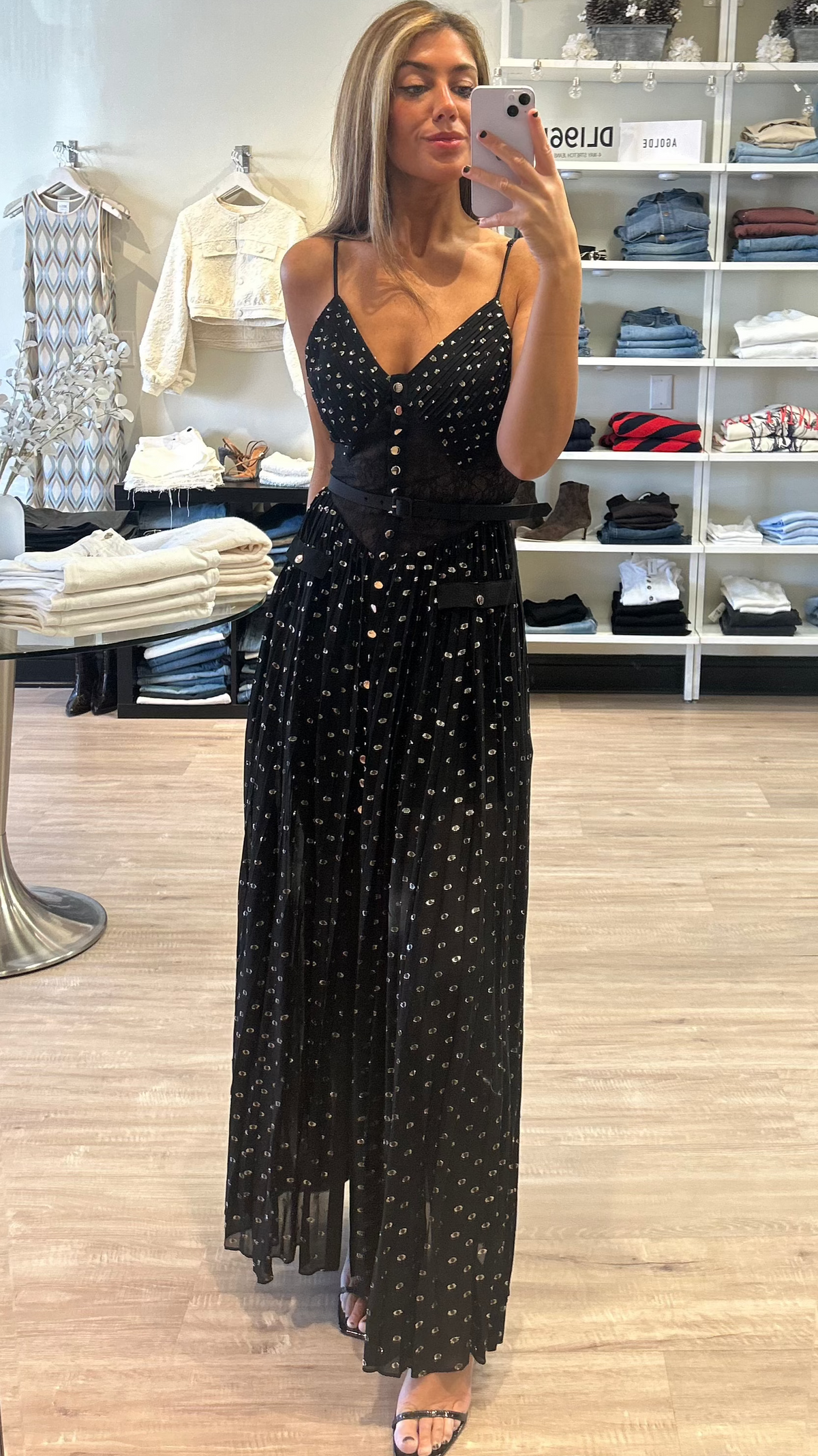 Self Portrait Chiffon Maxi Dress in Black and Gold *CALL TO ORDER ...