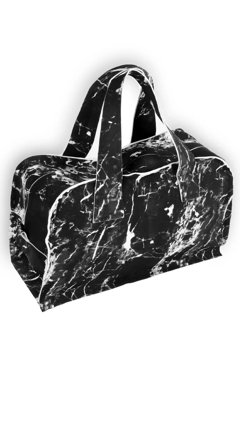 Norma Kamali Rectangle Bag in Black Marble