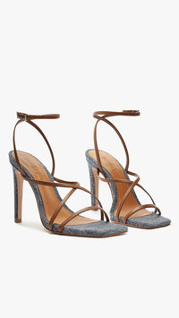 Schutz Bari Strappy Heel in Denim