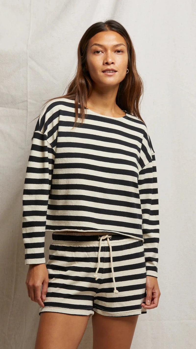 Perfect White Tee Taylor Recycled Cotton Long Sleeve in Stripe