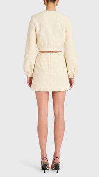 Amanda Uprichard Bello Textured Jacket in Muslin