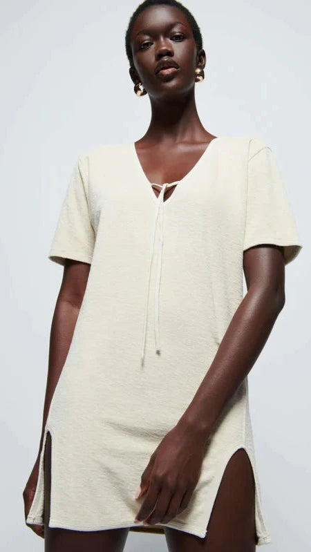 Nation LTD Kahlani Terry Dress in Ivory